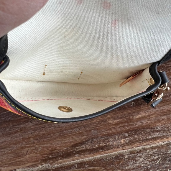 Dooney & Bourke Red Tartan Plaid Wristlet with Black Trim, 6", Snap Closure - Picture 8 of 10